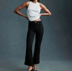 Veronica Beard Black Onyx Carson Flare High Rise Kick Flare Denim Jean Size 31